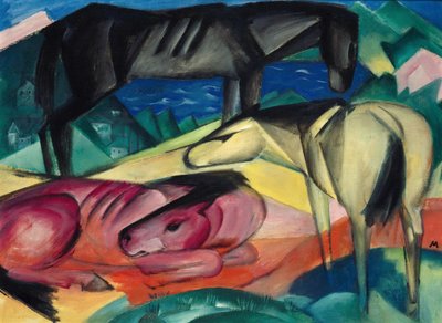 Üç at II, 1913. by Franz Marc