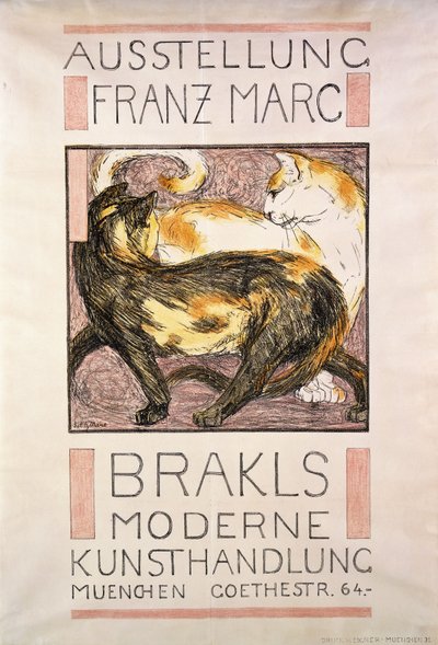 İki Kedi, 1909-10 by Franz Marc