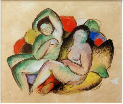 iki kadın çıplak by Franz Marc