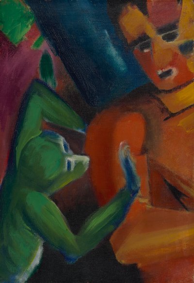 maymun ve insan by Franz Marc