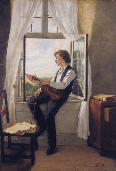 Penceredeki Kemancı by Franz Otto Scholderer