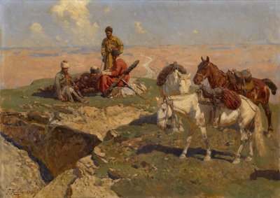 Dinlenmede Kafkas Biniciler, 1917 by Franz Roubaud