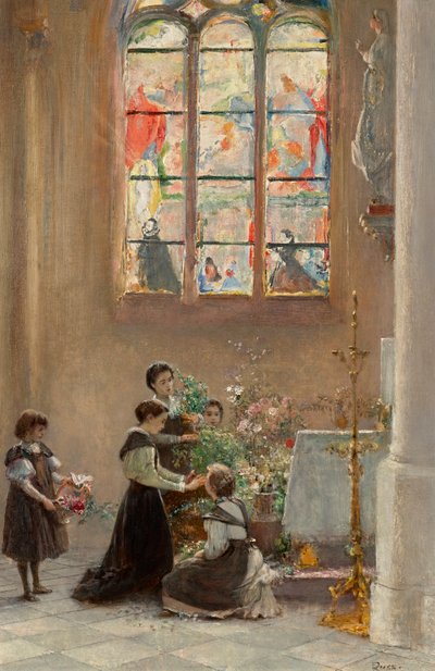 Venedik'te bir kilisede Aziz Meryem Bayramı by Franz Russ der Jüngere
