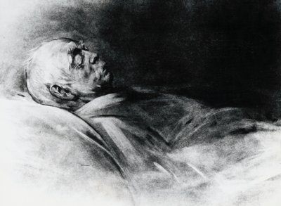 Otto von Bismarck (1815-1898) ölüm döşeğinde by Franz Seraph von Lenbach
