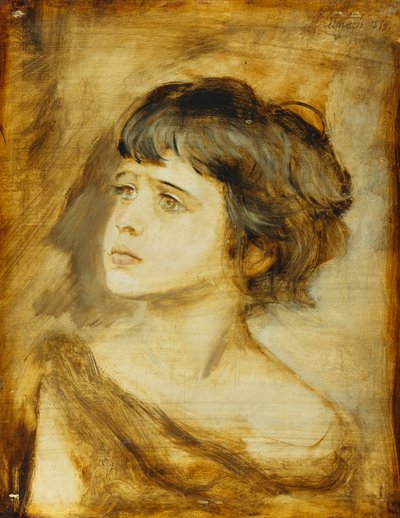 Bir Kızın Başı, 1879 by Franz Seraph von Lenbach