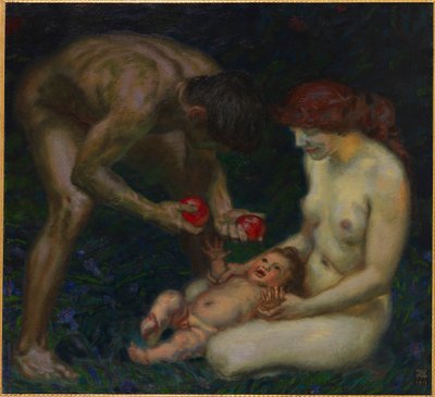 Adem ve Havva Ailesi, 1912. by Franz Stuck Ritter von
