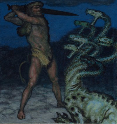 Herkül ve Hydra by Franz Stuck Ritter von
