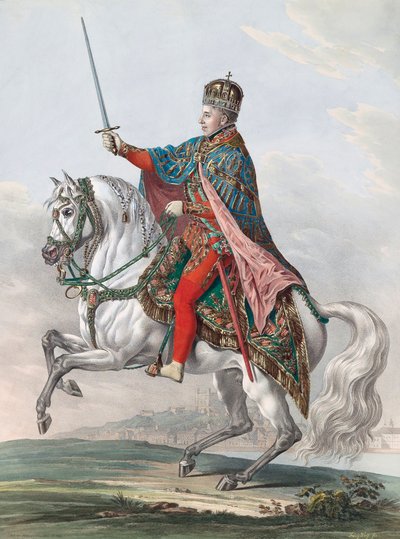 Avusturya İmparatoru I. Ferdinand At Sırtında by Franz Wolf
