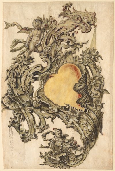 Putti ile Kartuş by Franz Xaver Habermann