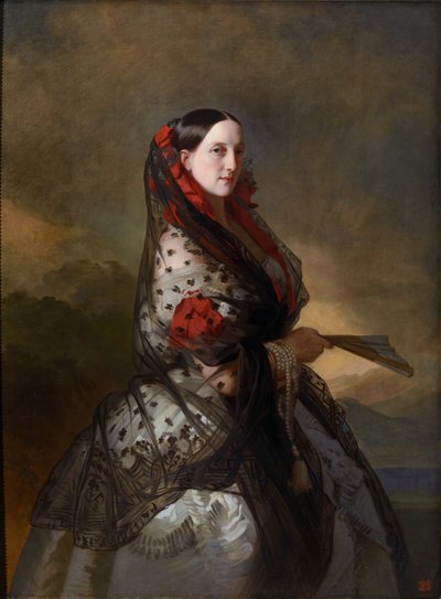 Marie Nikolaievna de Russie (1819-1876) - Rusya Büyük Düşesi Maria Nikolaevna (1819-1876), Leuchtenberg Düşesi Winterhalter, Franz Xavier (1805-1873). Tuval üzerine yağlı boya, yaklaşık 1856-1857, Devlet A. Radishchev Sanat Müzesi, Saratov by Franz Xaver Winterhalter
