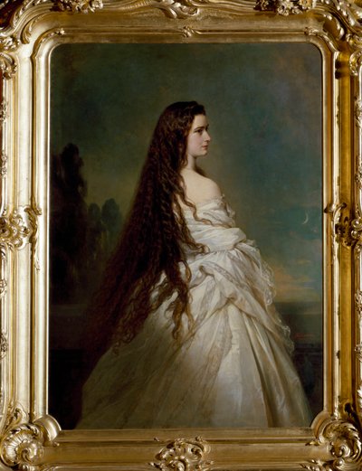 Elisabeth de Wittelsbach (1837-1898) (sissi), Avusturya İmparatoru (1854-1898) ve Macaristan Kraliçesi (1867-1898) portresi Franz Xaver Winterhalter (1806-1873) by Franz Xaver Winterhalter