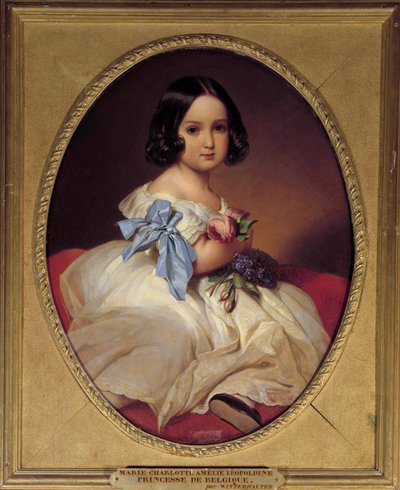 Marie Charlotte Amelie of Saxony, Imperatrice of Mexico (1840-1927) Portresi Xaver Winterhalter (1806-1873) tarafından 1842 Güneş. 0,72x0,58 m by Franz Xaver Winterhalter