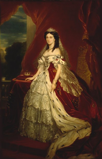 Saxe-Weimar-Eisenach Prensesi Augusta 1811-1890, Prusya Kraliçesi, yaklaşık 1859. by Franz Xaver Winterhalter School of .
