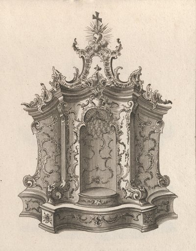 Bir Mişkan için Tasarım, Tabernacle serisinden Levha 1, Basılmış yakl. 1750-56. by Franz Xavier Habermann