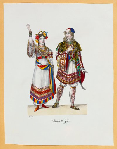 Süslü elbise kostümleri koleksiyonu, 1827 by Franz Xavier Nachtmann