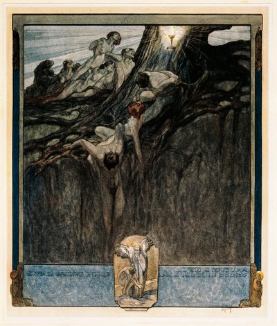 Avusturya, Viyana, Dante Alighieri'nin İlahi Komedyasının İllüstrasyonu (Cennet, Şarkı IV), Franz von Bayros by Franz von (1866 1924) Bayros