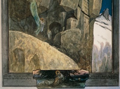 Avusturya, Viyana, Franz von Bayros'un Dante Alighieri'nin İlahi Komedyası (Cennet, Şarkı XXI) illüstrasyonu, detay by Franz von (1866 1924) Bayros