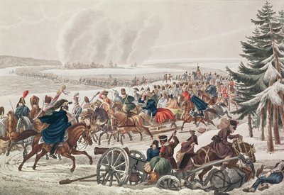 Fransız Ordusunun Berezina Nehri Üzerinde Geri Çekilmesi, 26 Kasım 1812, J.A. Klein by Franz von Habermann