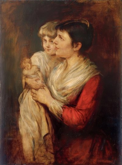 Clementine von Schön-Renz ve kızı Hanna Elisabeth by Franz von Lenbach