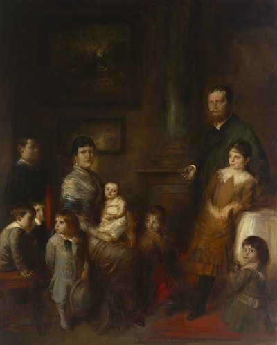 Bavyera Ludwig Veliaht Prensi ailesiyle birlikte by Franz von Lenbach