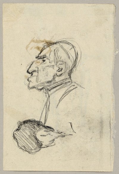 Bir kardinalin portre çalışması, verso: arkadan görülen katır (?) by Franz von Lenbach
