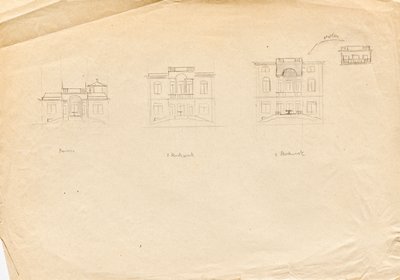 Matcha Atelier Villa - bahçe cephesi için tasarım eskizleri by Franz von Matsch
