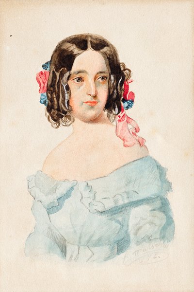 kız portresi by Franz von Matsch