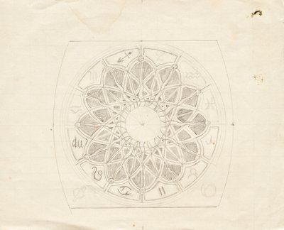 Çapa saatinin kadranı için eskiz (?) by Franz von Matsch