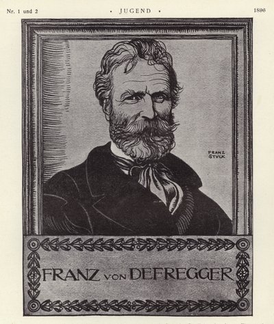 Franz von Defregger, Avusturyalı sanatçı (lito) by Franz von Stuck