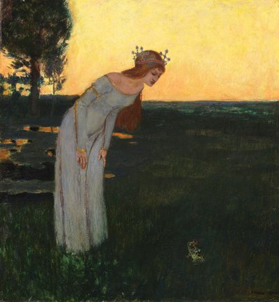 Bir varmış bir yokmuş - Bir varmış bir yokmuş, Stuck, Franz, Ritter von (1863-1928). ahşap üzerine yağ by Franz von Stuck