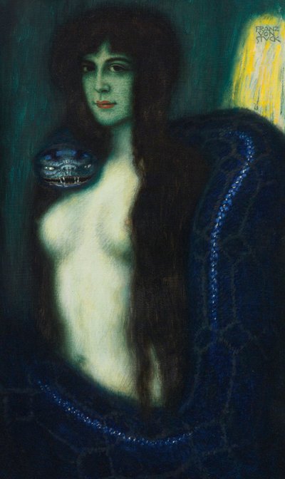 Le peche - The Sin par Stuck, Franz, Ritter von (1863-1928). Tuval üzerine yağlı boya, ebat : 90,2x53,3, , Özel Koleksiyon by Franz von Stuck