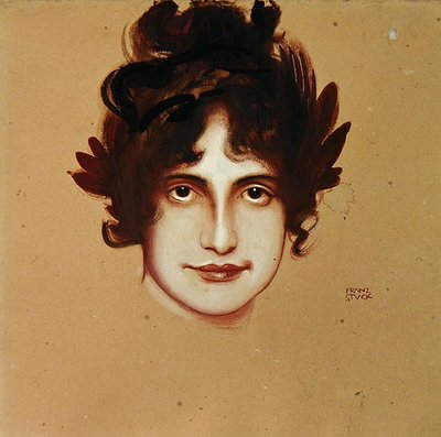 Bir Kadının Portresi, 1896 dolayları (kağıt üzeri yağlı boya) by Franz von Stuck