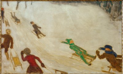 kızak yapan çocuklar by Franz von Stuck