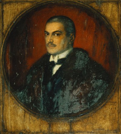 Sanatçının Otoportresi, yarım boy, 1915 by Franz von Stuck