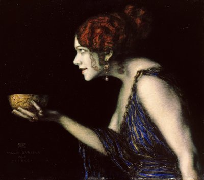 Tilla Durieux 1880-1971, Circe olarak, c.1913. by Franz von Stuck