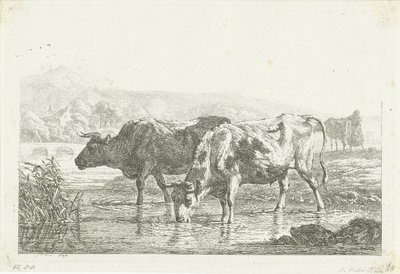 Iki içme inek by Frédéric Théodore Faber