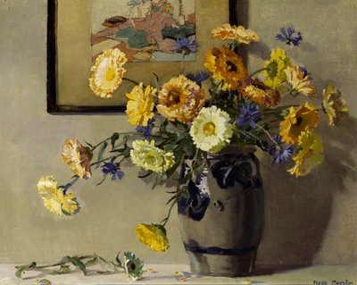 Marigolds, c.1920 (tuval üzerine yağlı boya) by Freda Marston