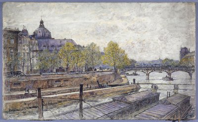 Quai Conti ve Pont des Arts by Frederic Anatole Houbron
