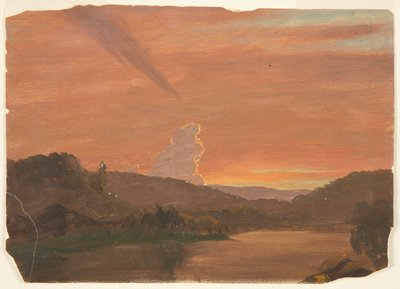 Gün batımında bulut çalışması by Frederic Edwin Church
