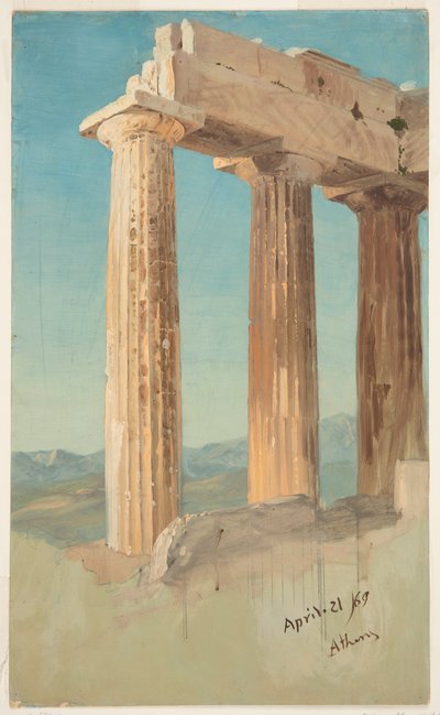 Parthenon Sütunları, Atina by Frederic Edwin Church