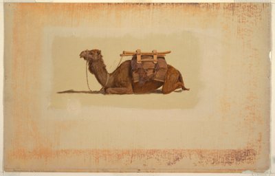 çömelmiş dromedary by Frederic Edwin Church