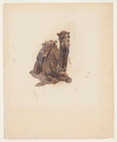 çömelmiş dromedary by Frederic Edwin Church