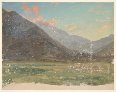 Gün batımının aydınlattığı bulutların olduğu derin vadi by Frederic Edwin Church