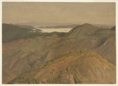 Tepeler, Jamaika, Batı Hint Adaları üzerinden uzak manzara by Frederic Edwin Church