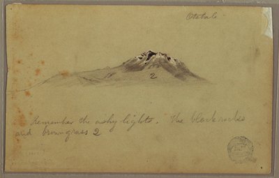 Çizim, And Dağı Zirvesi (Cayambe ), Otavalo, Ekvador, Ağustos veya Eylül 1853 by Frederic Edwin Church
