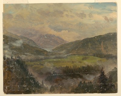 Çizim, Apline Manzarası (Bavyera veya İsviçre), 1868 by Frederic Edwin Church