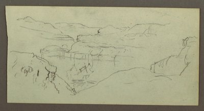 Çizim, Kanyon, muhtemelen 1868 by Frederic Edwin Church