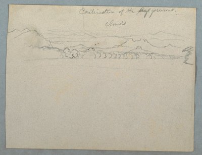 Çizim, Bir Koyun Yanında Görülen Bulutlarla Kaplı Güney Amerika Dağ Manzarası, Bölüm 2 , 1853, muhtemelen Mayıs by Frederic Edwin Church