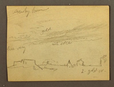 Çizim, Binalar üzerinde Bulut Çalışması, muhtemelen 1868-69 by Frederic Edwin Church