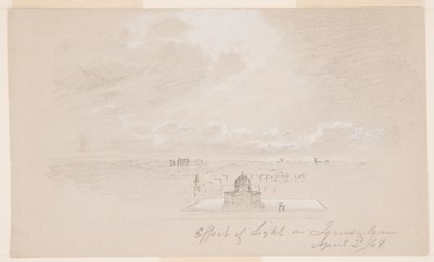 Çizim, Işığın Kudüs Üzerindeki Etkisi, 2 Nisan 1868 by Frederic Edwin Church
